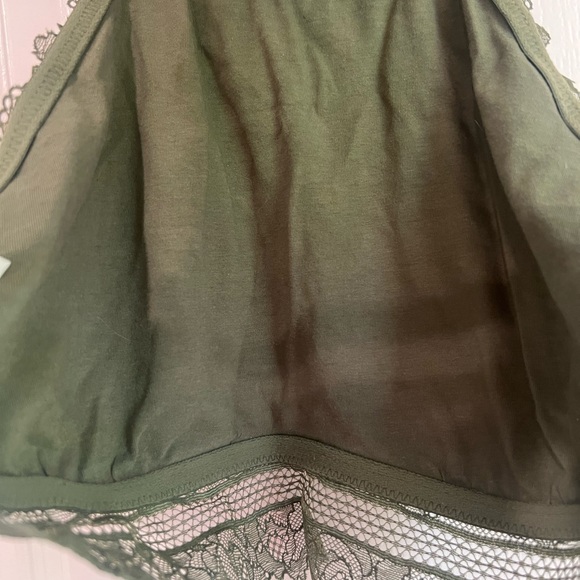 Aerie olive green bralette with bow sz L - Picture 3 of 5